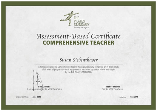 first class to be certified by The Pilates Standard